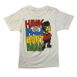 Vintage Bart Simpson Hawk Fan Bart Man Chicago Bleach Bum Parody T Shirt Mens M